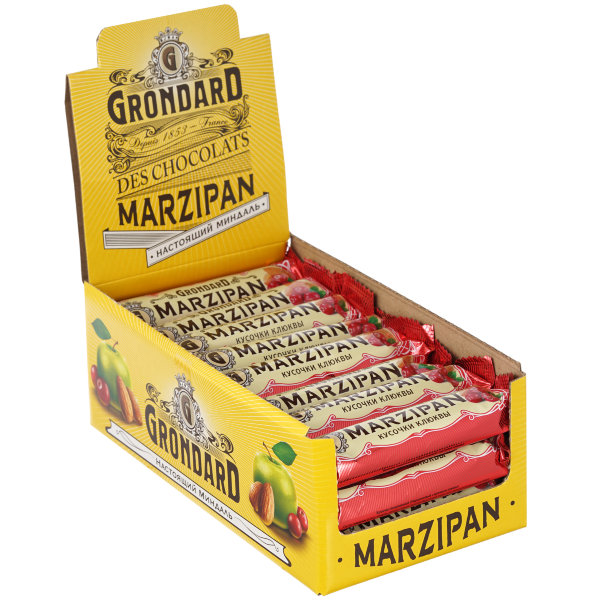 №1 TM Grondard     (8415) Батончики глазированные Марципановые Клюква, (24шт по 50г)    в Орле