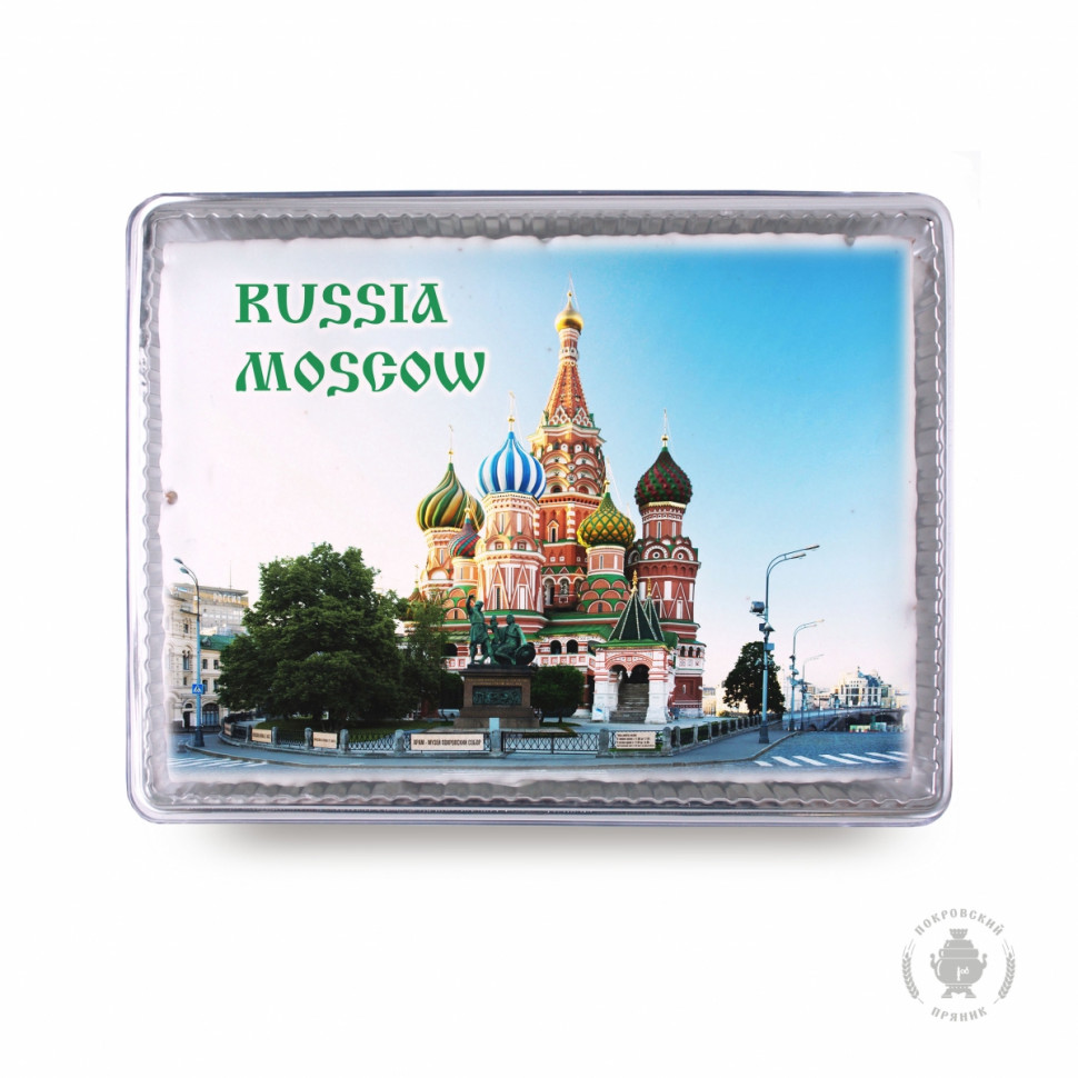  Пряник 600г RUSSIA MOSCOW с фотопечатью (в подарочной пластиковой упаковке)  в Орле